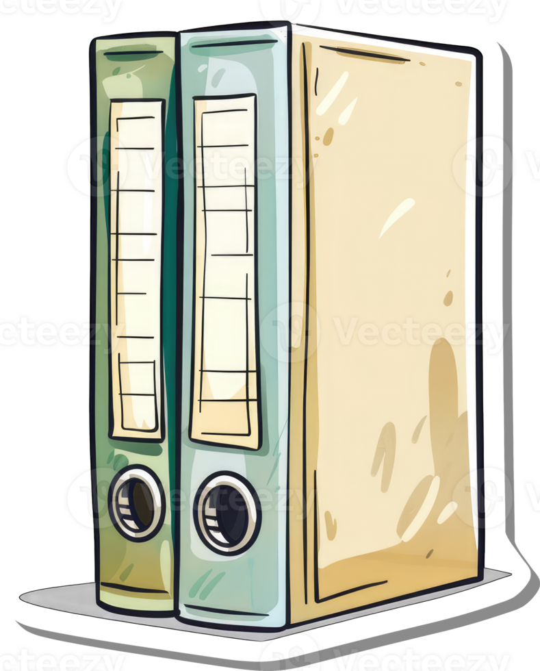 Two Ring Binders Stand Together On A Surface png