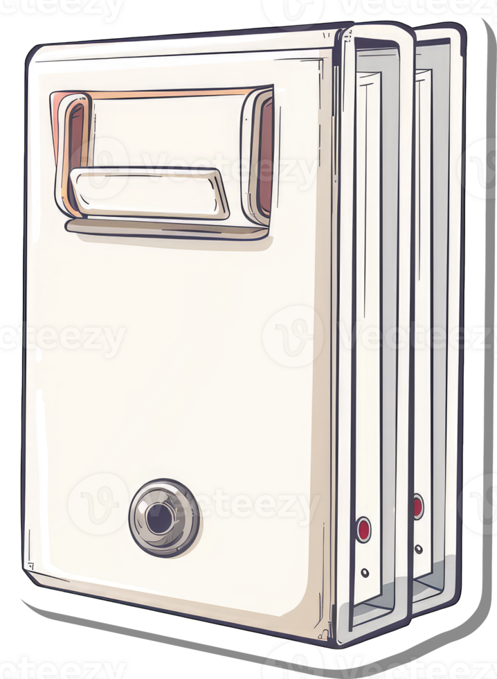 White Double Door Mailbox With Handle And Slot png
