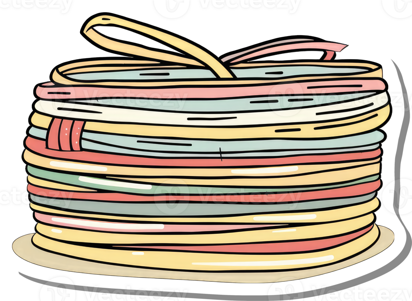 A Stack of Colorful Round Objects in a Neat Pile png