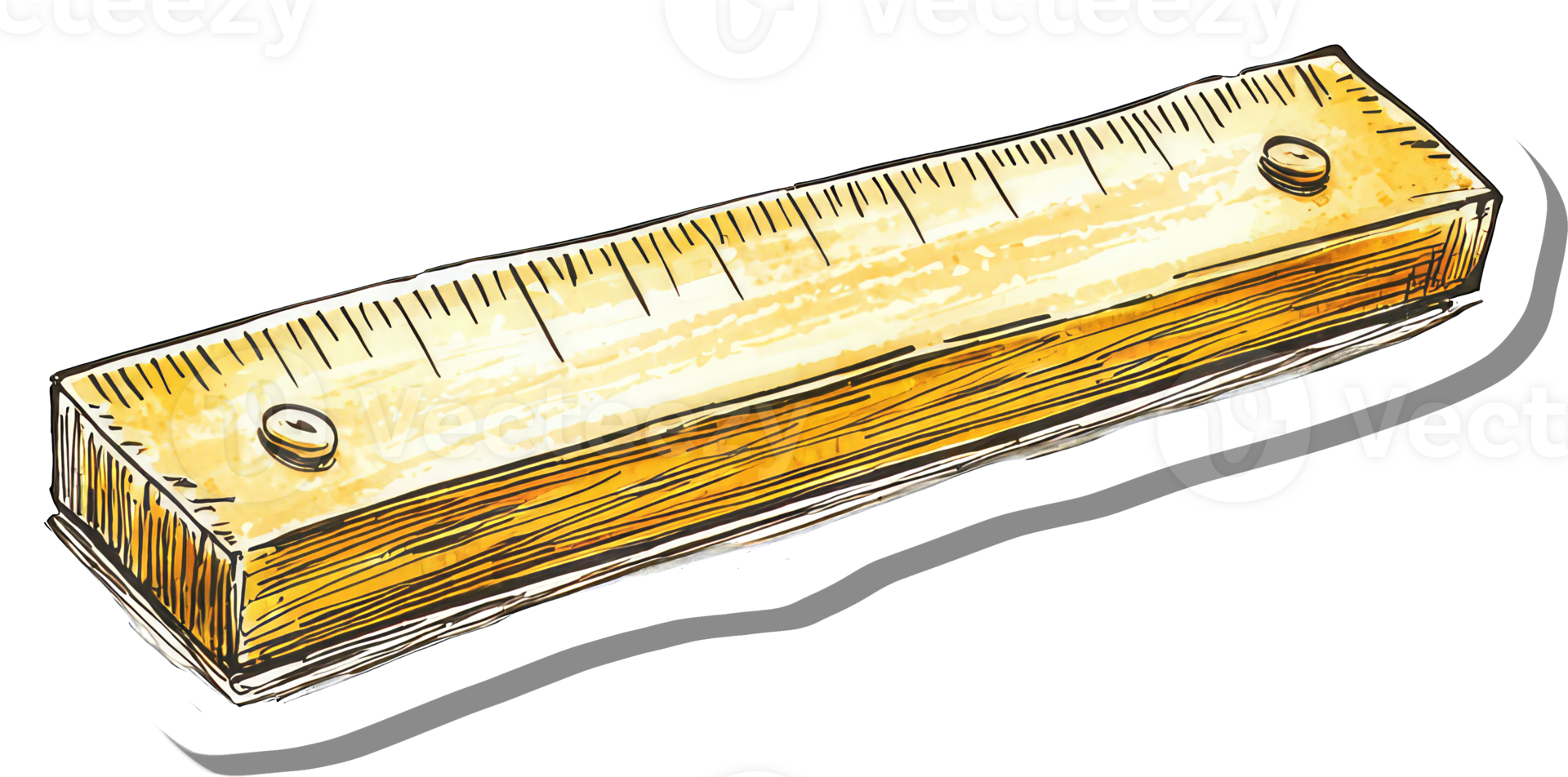 Wooden Ruler Measuring Tool Illustration Drawing png