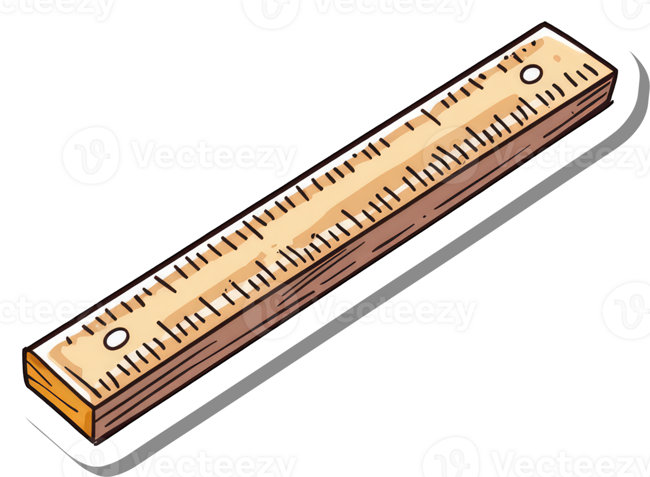 A Wooden Ruler Measuring Tool for Drawing and Measuring png