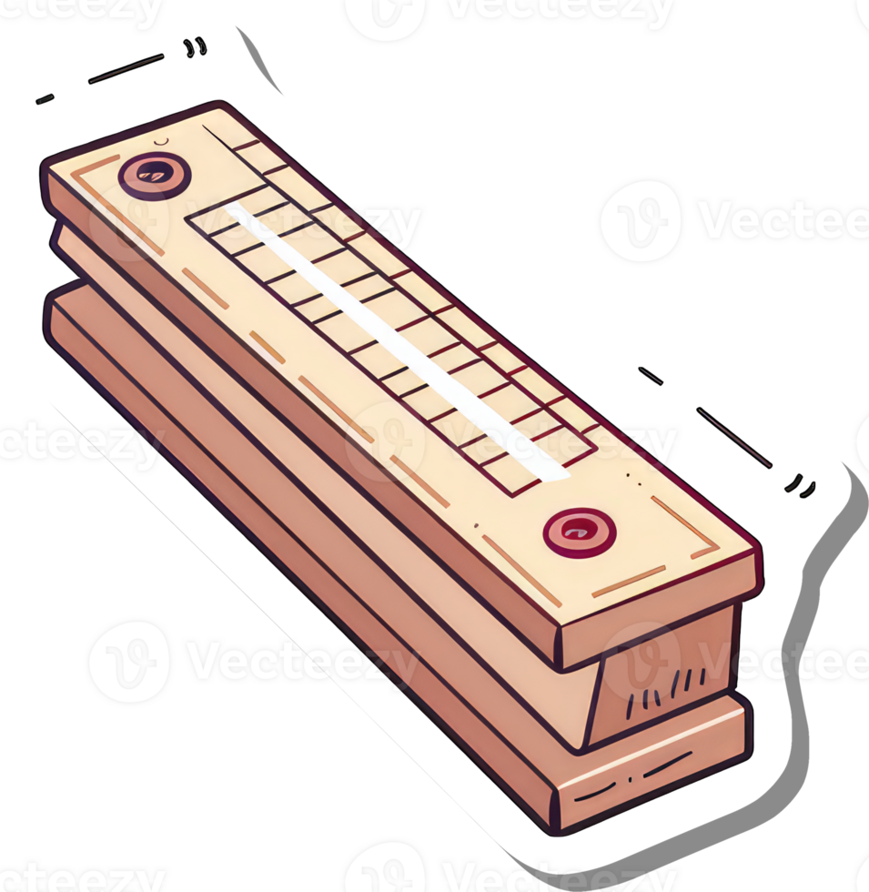 Wooden Box with Measuring Scale and Knobs png