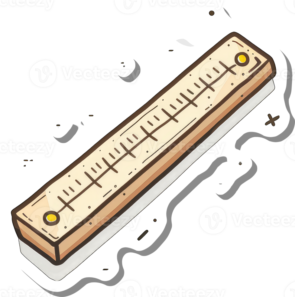 A Wooden Ruler Illustration With Measurements png