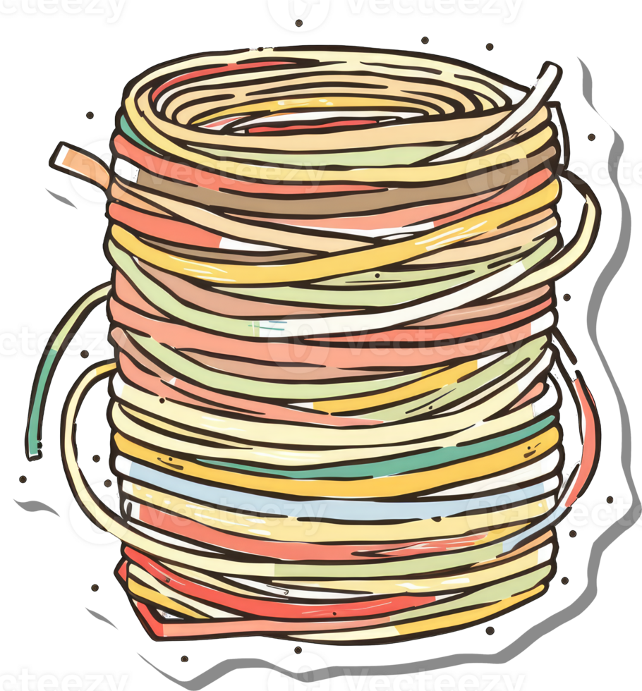 A Colorful Roll of Pastel Striped Yarn png