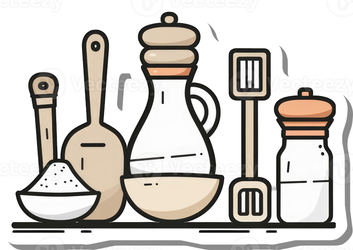 Kitchen Utensils and Spice Containers A Culinary Still Life png