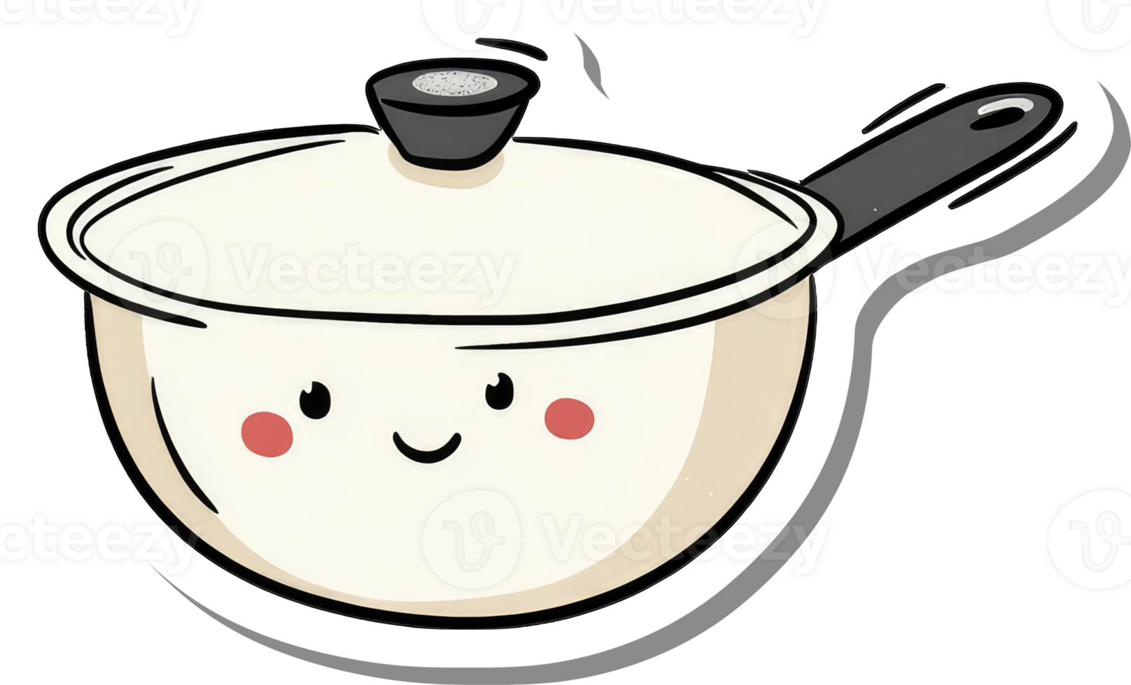A Happy Smiling Cooking Pot With A Lid png