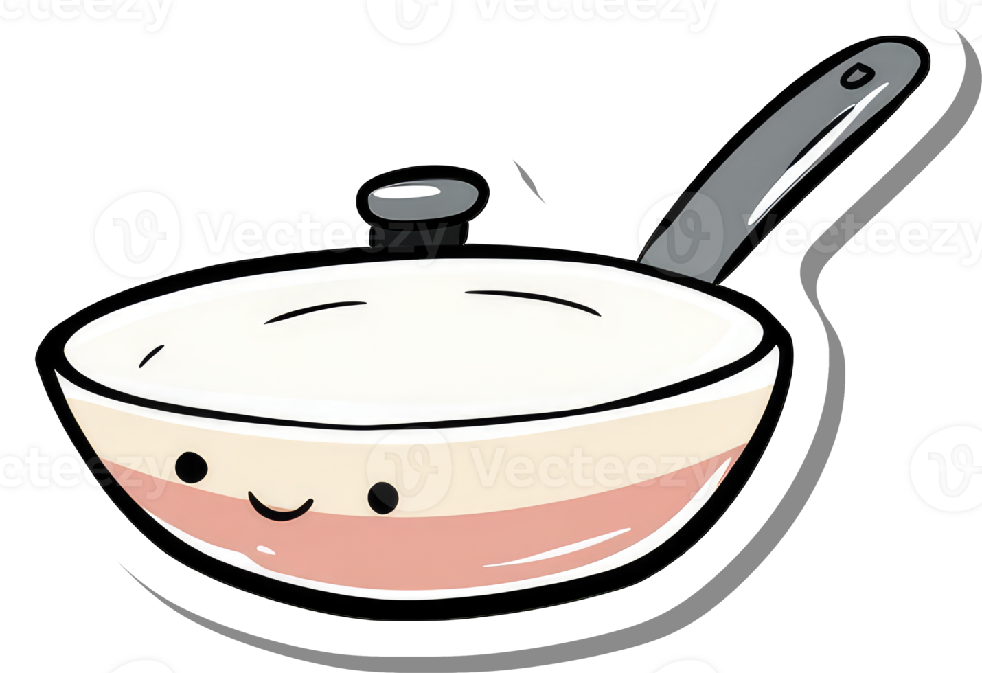Happy Cartoon Pot With Lid And Handle png