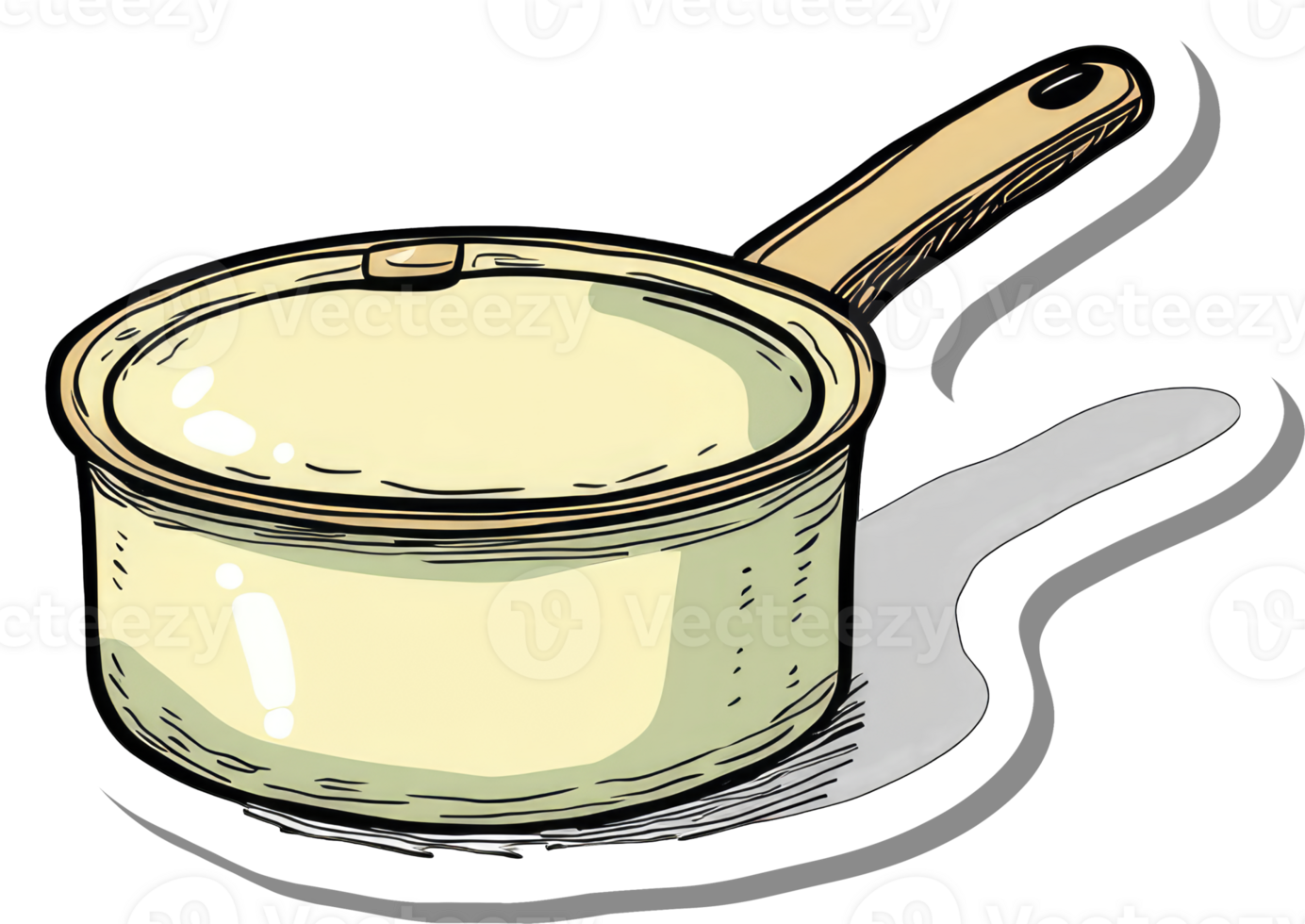 A Light Green Saucepan With Wooden Handle And Lid png