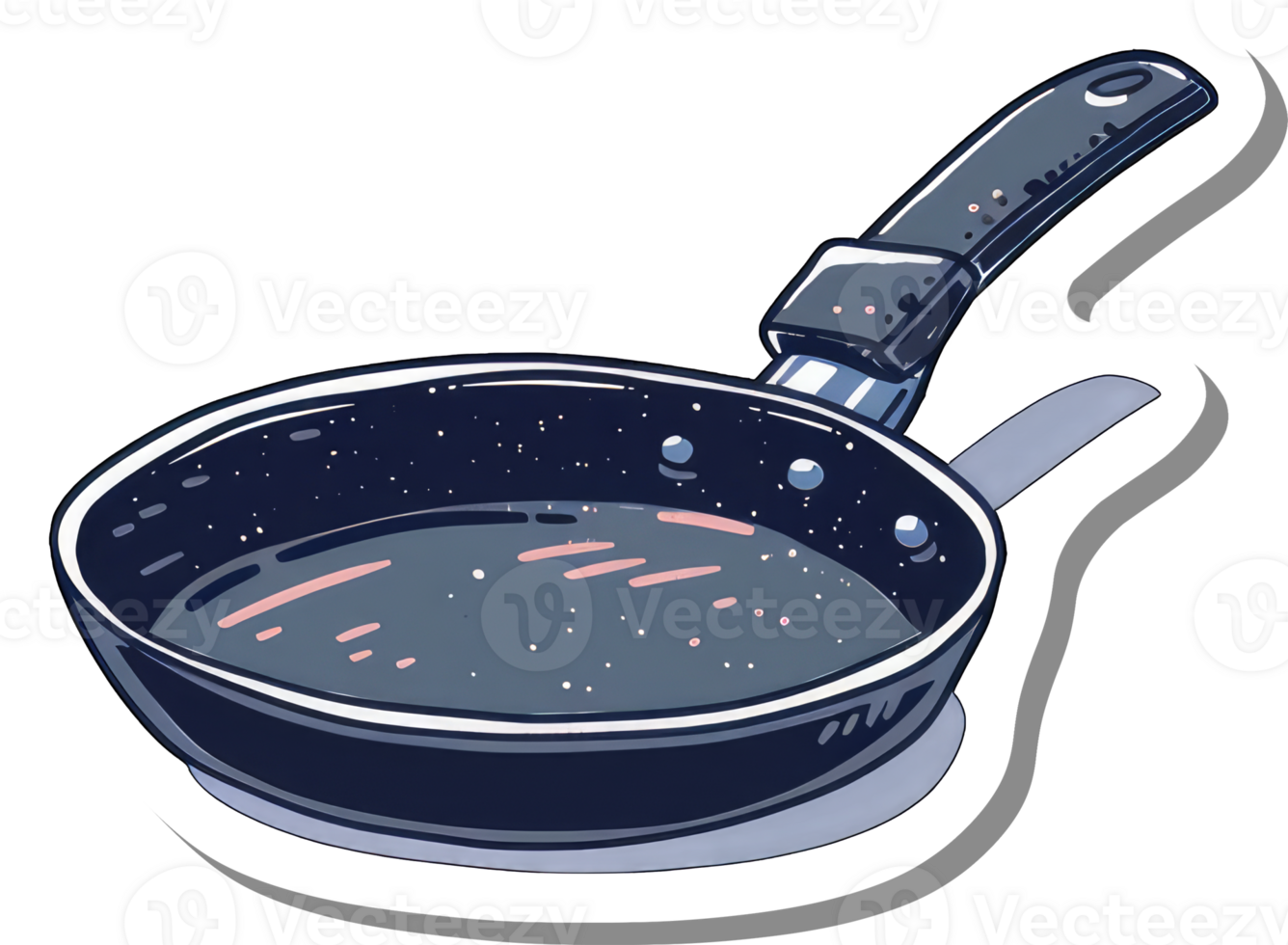 A stylized illustration of a single frying pan png
