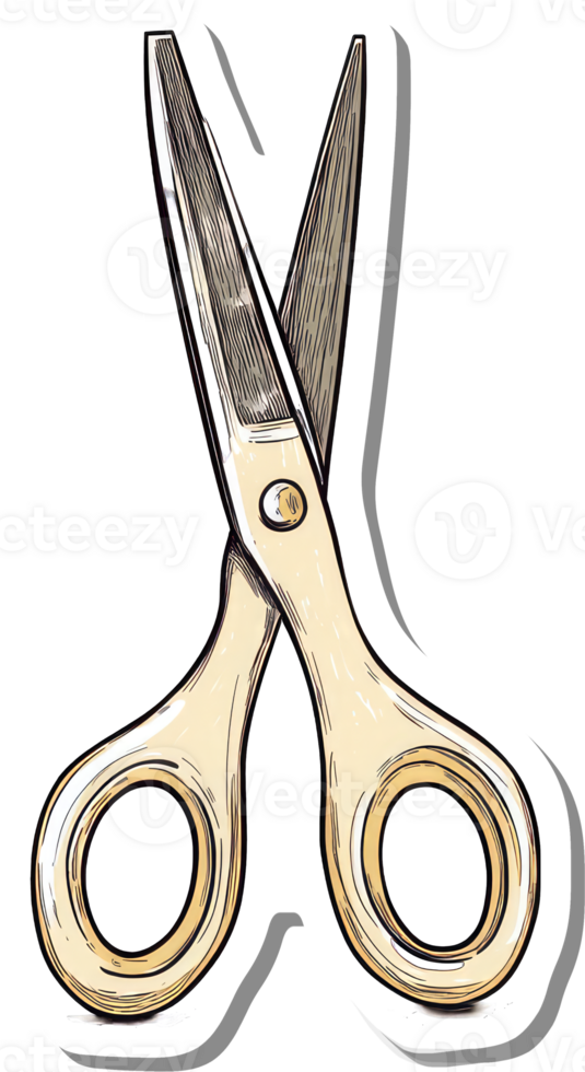 A Detailed Illustration Of Classic Metal Scissors png