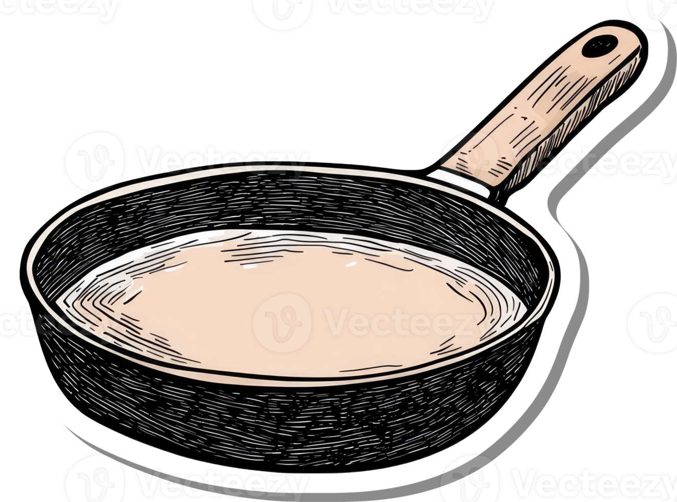 A Hand Drawn Illustration Of A Saucepan With Liquid png