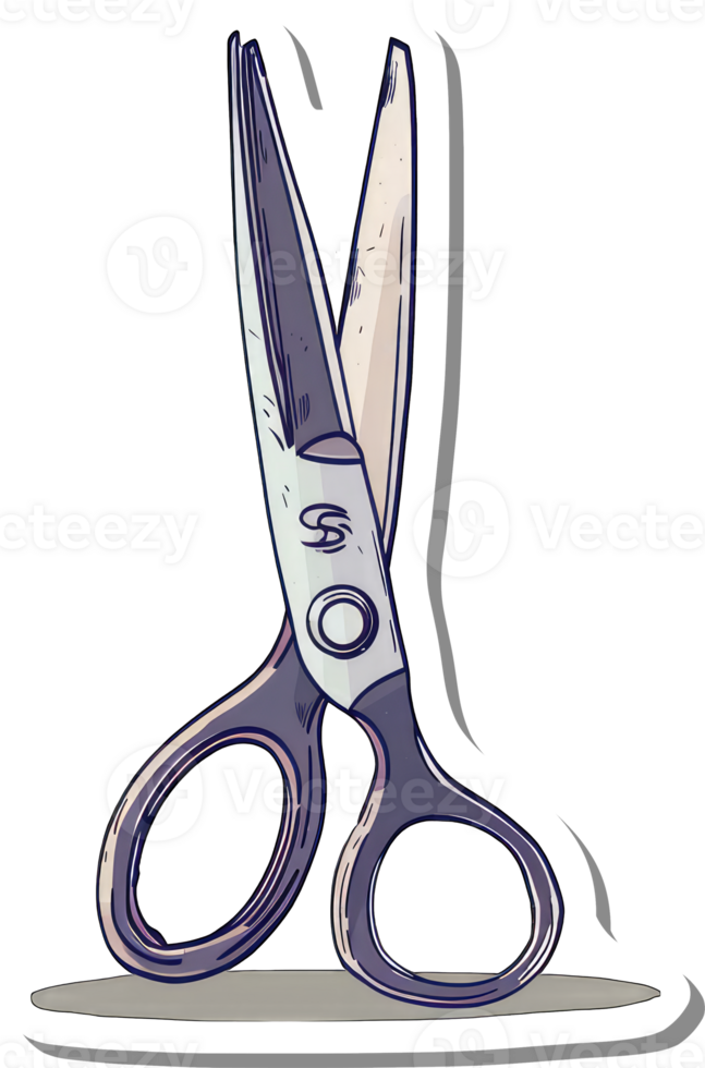 A Pair of Stylish Closed Scissors Illustration png
