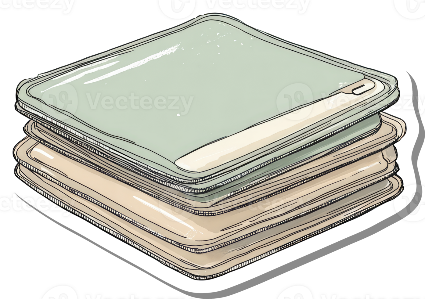 A Stack of Rectangular Pastel Colored Notebooks png