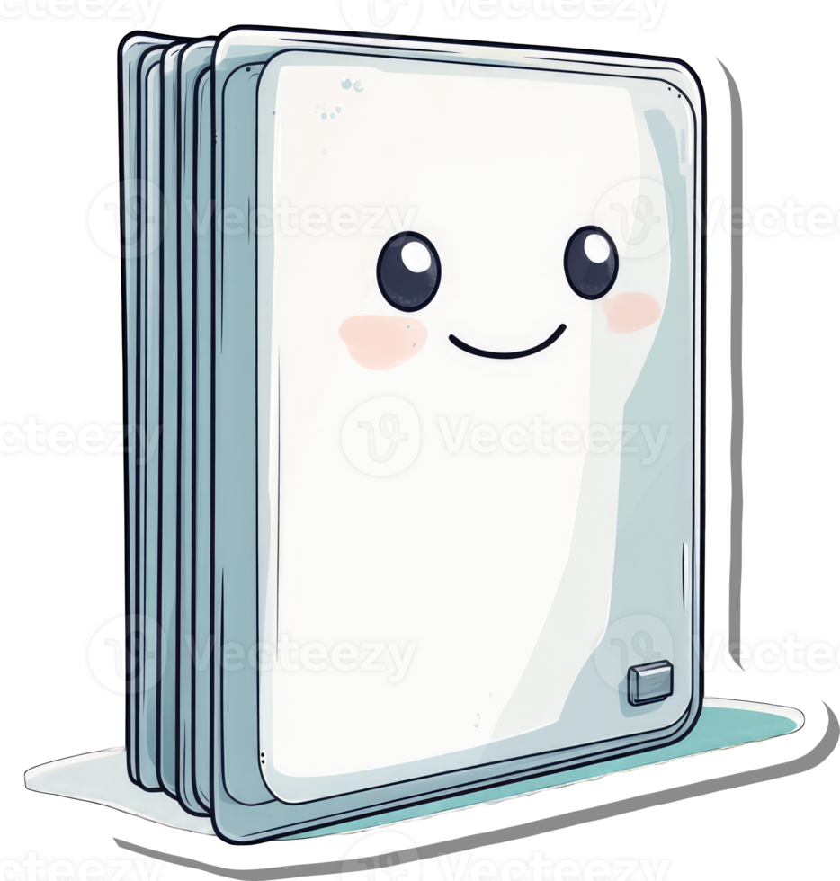 Cute Cartoon Device Stacked Happy Face Design png