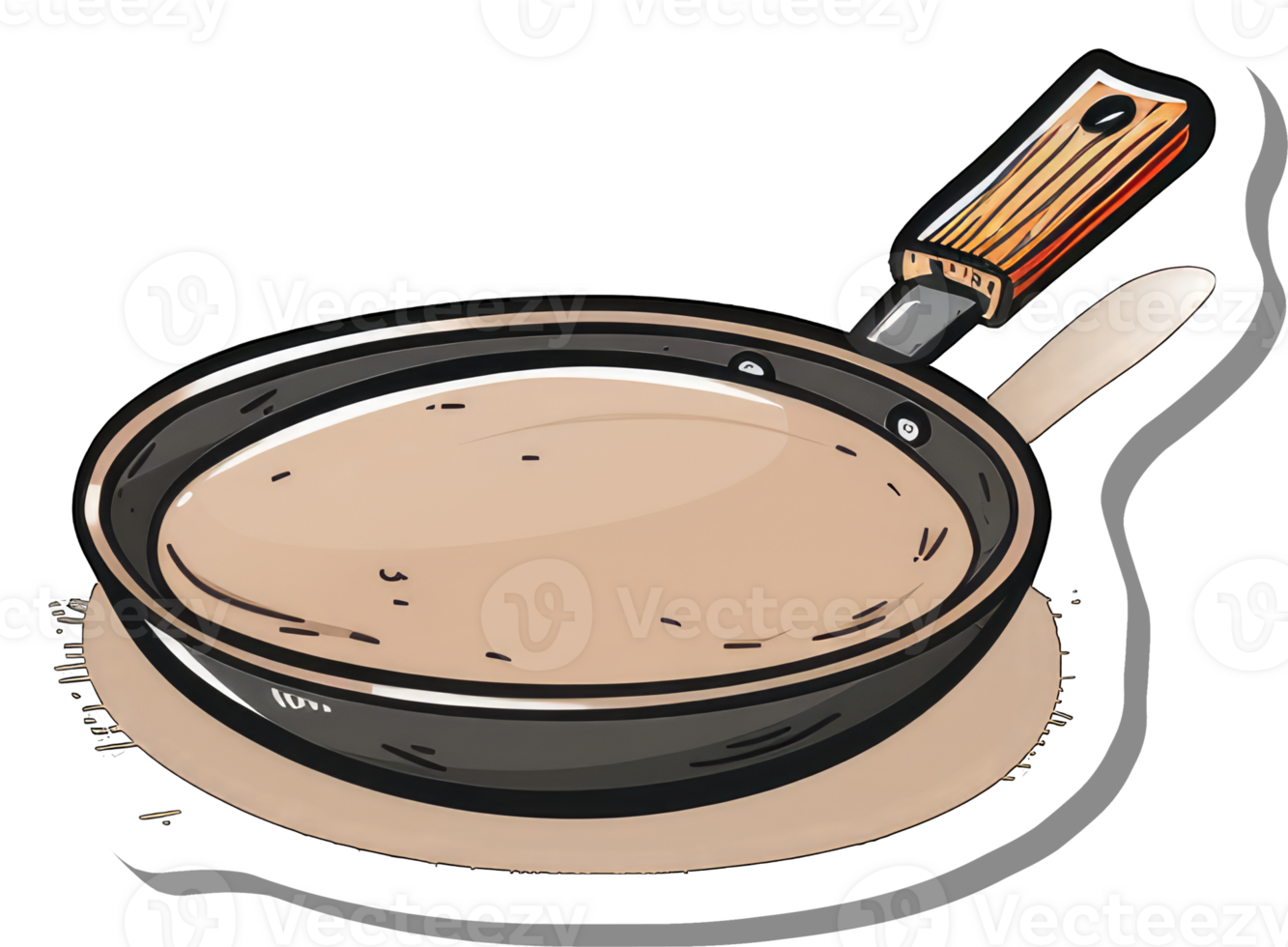 A Frying Pan Contains Brown Liquid Food png