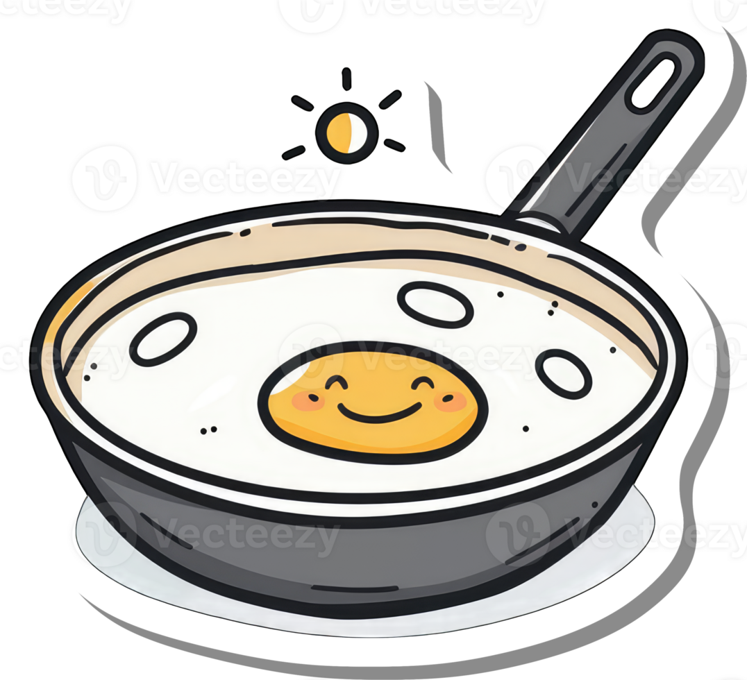 Happy Fried Egg in a Frying Pan png