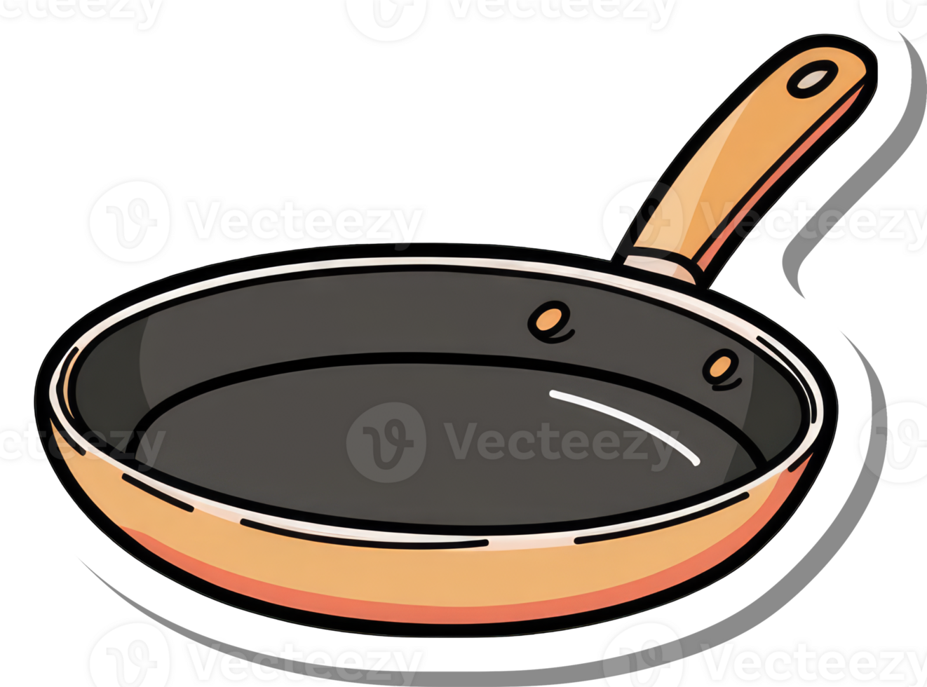 A Cartoon Illustration Of An Empty Frying Pan png