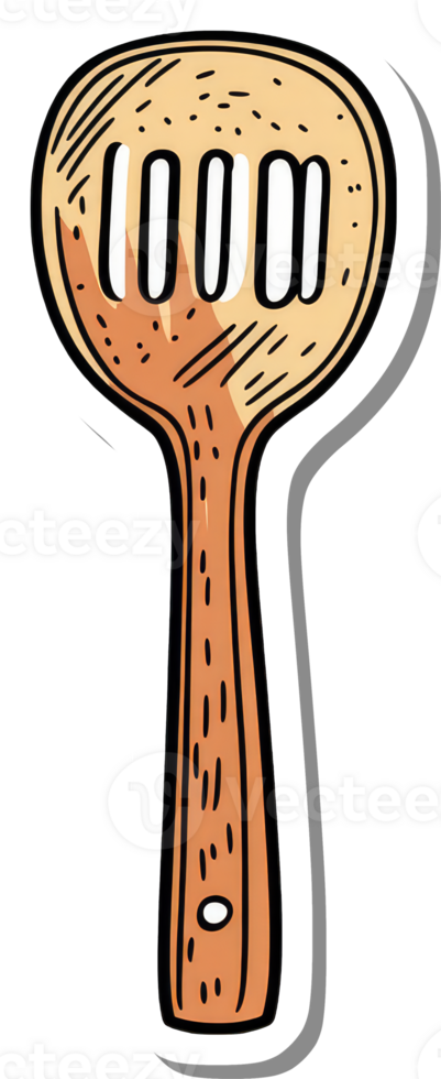 A Simple Illustration Of A Wooden Cooking Spatula png