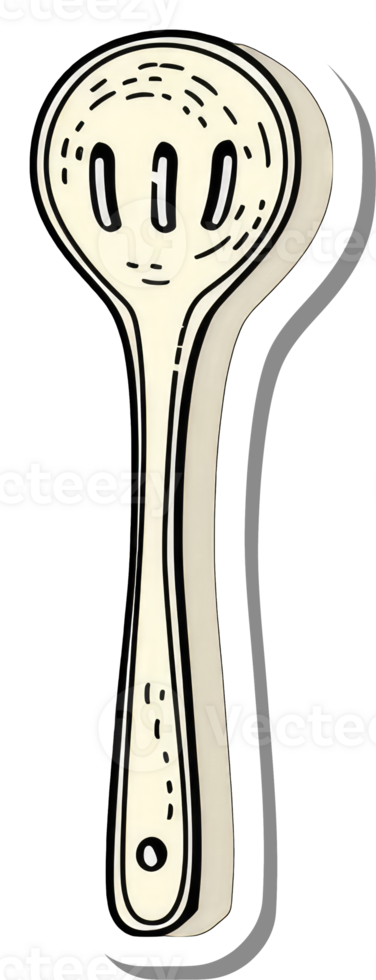 A Cartoon Illustration Of A Slotted Serving Spoon png
