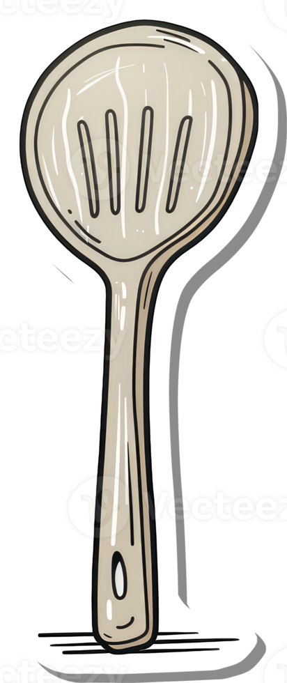 A Wooden Slotted Spoon Kitchen Utensil png