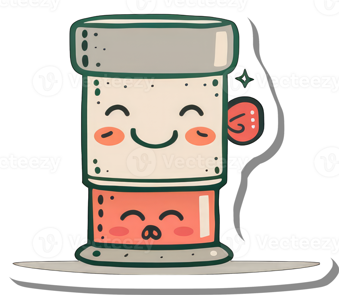 Happy Double Decker Mug Cartoon Illustration png