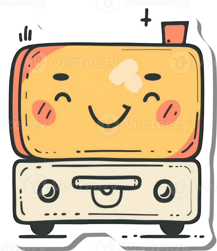 Happy Yellow Toaster Character Illustration Design png