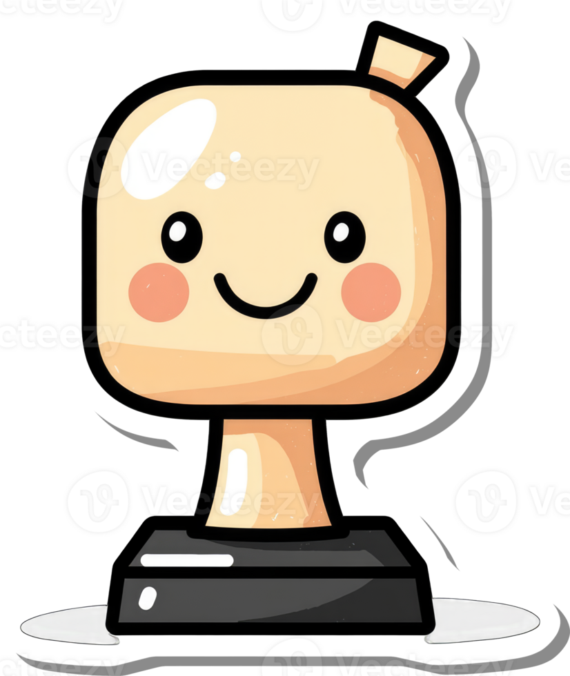 Happy Cute Cartoon Trophy Award Design png