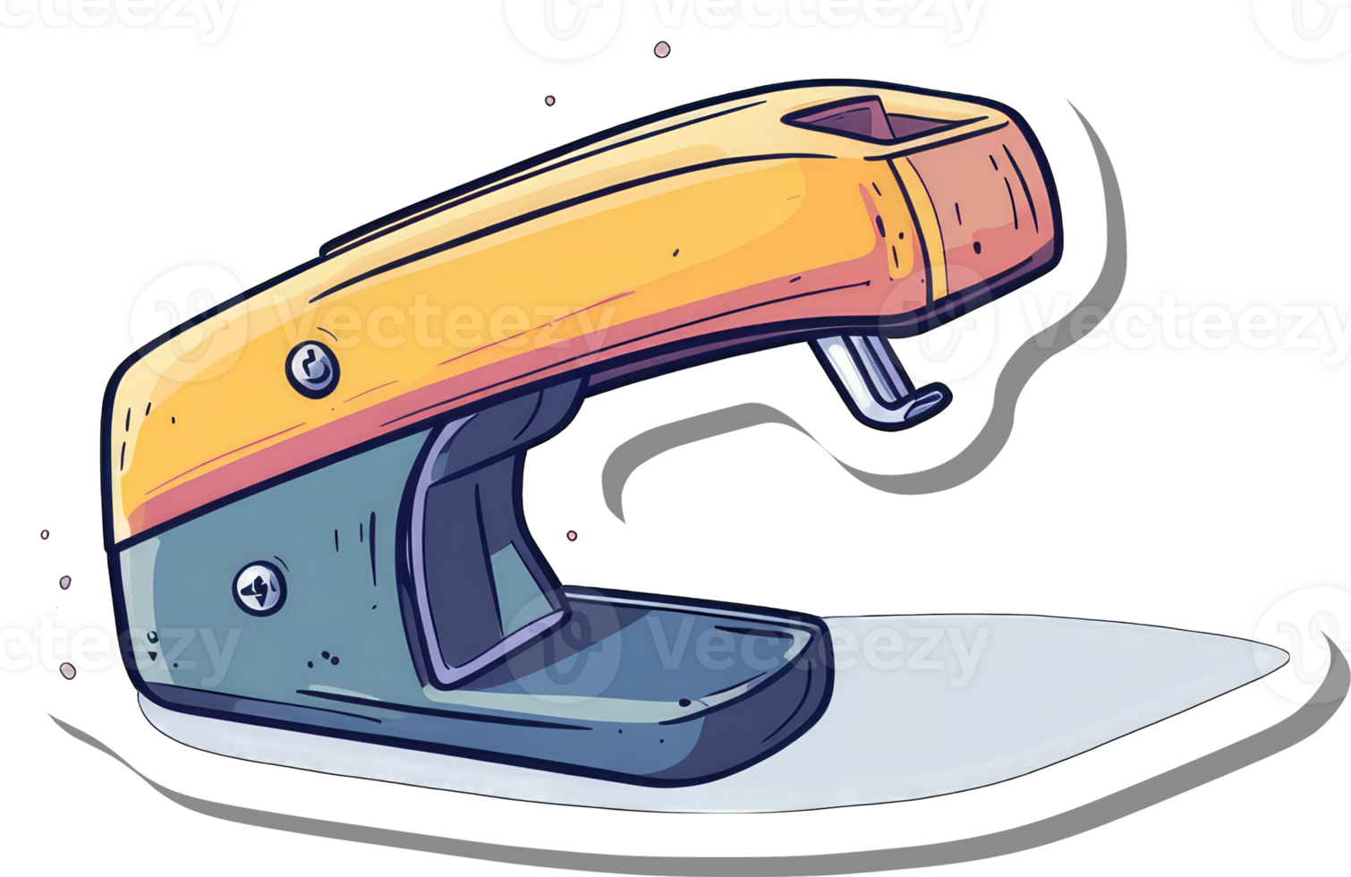 A Cartoon Illustration Of A Retro Stapler png