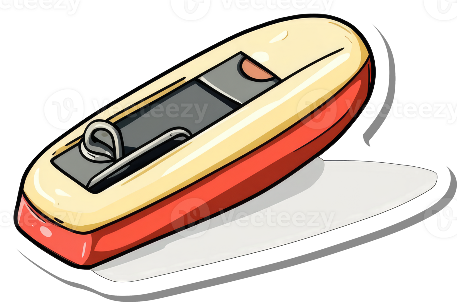 Retro Red and Yellow Staple Remover Tool png