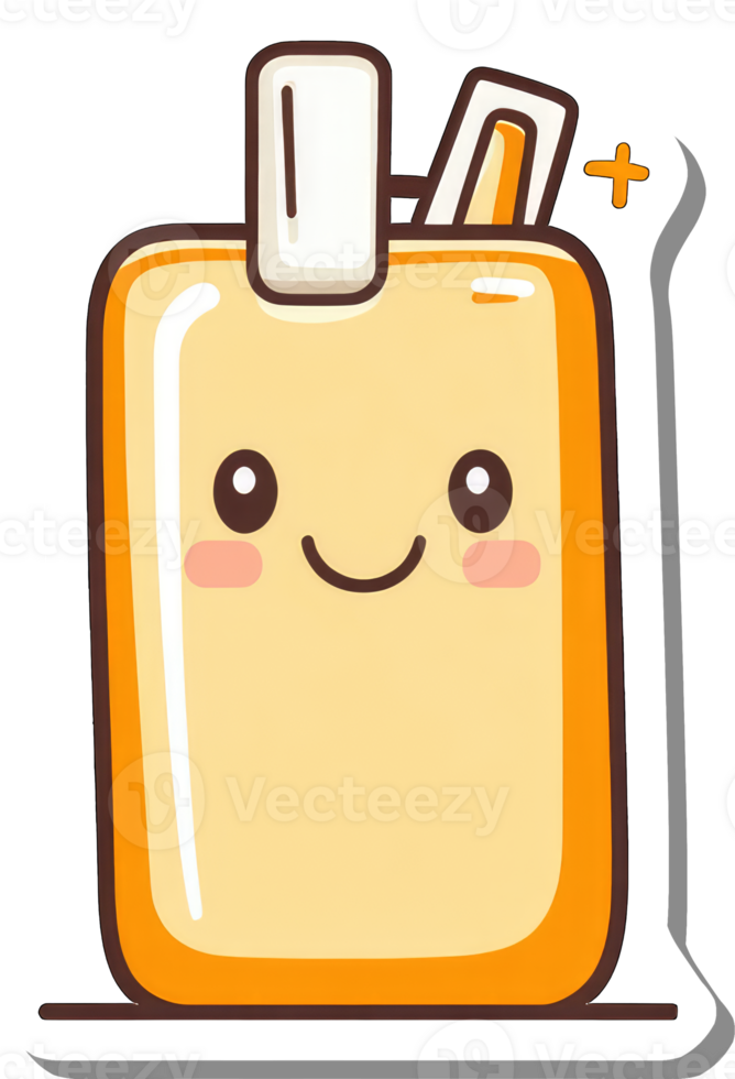 Happy Cute Cartoon Lighter Fuel Container png
