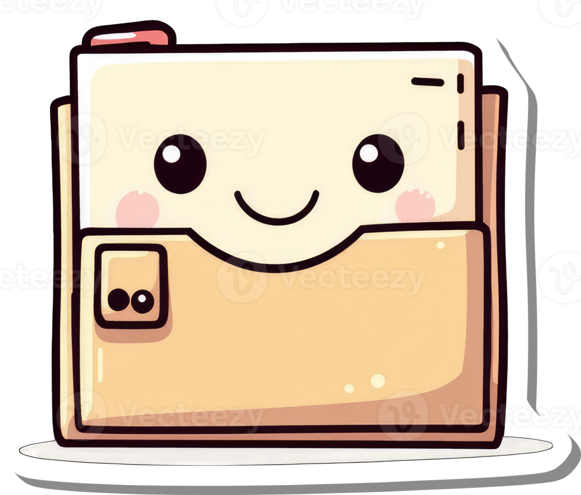 Happy Cute Cartoon Folder Character Design png