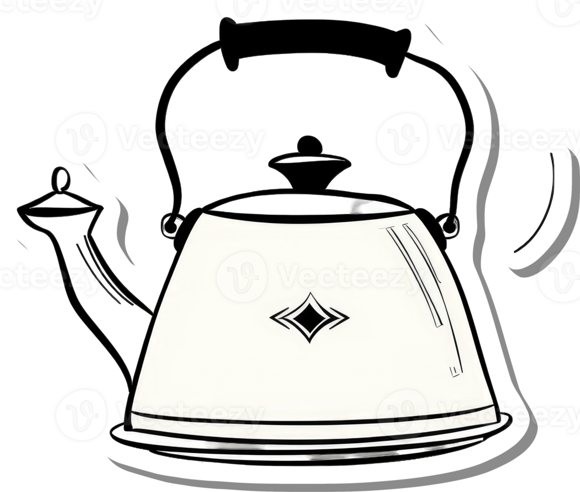 A Simple Illustration Of A Classic Kettle Design png