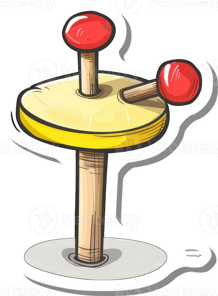 Whimsical Cartoon Toy Spinner with Red Knobs png