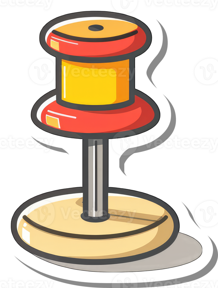 A Colorful Cartoon Pushpin Illustration Design png