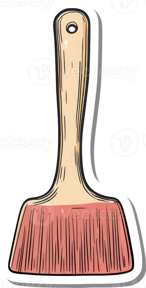 A Wooden Handled Paintbrush With Pink Bristles png