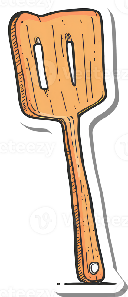 A Cartoon Drawing Of A Wooden Cooking Spatula png