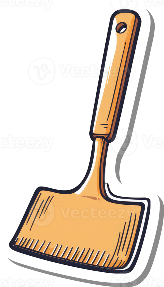 A Wooden Handled Flat Spatula Cooking Utensil png