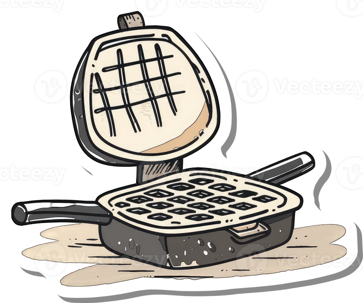 A Cartoon Waffle Iron Ready For Baking Waffles png