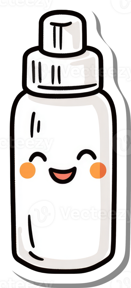 Happy smiling bottle cartoon character design png