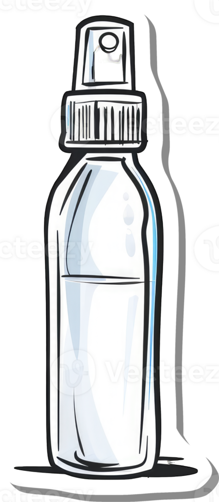 A spray bottle design illustration of a clear bottle png