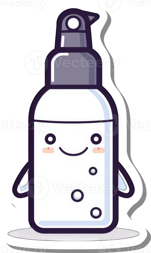 Adorable Cartoon Hand Sanitizer Bottle Design png