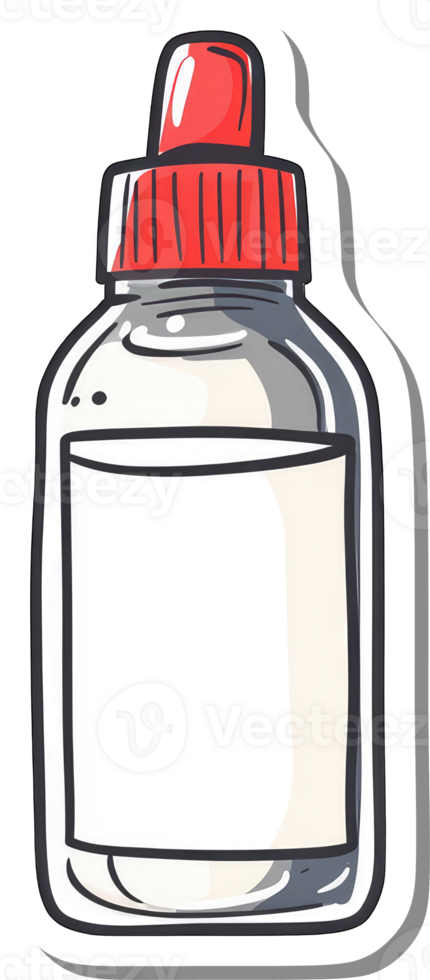 A Red Topped Bottle With A Blank Label png