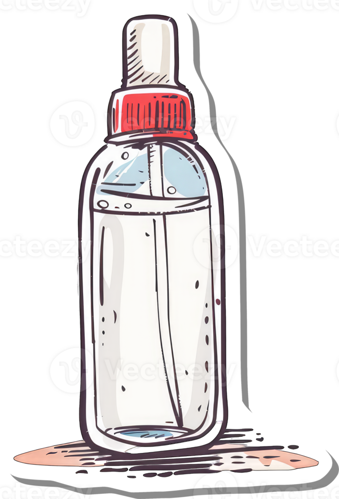 A hand drawn illustration of a spray bottle png