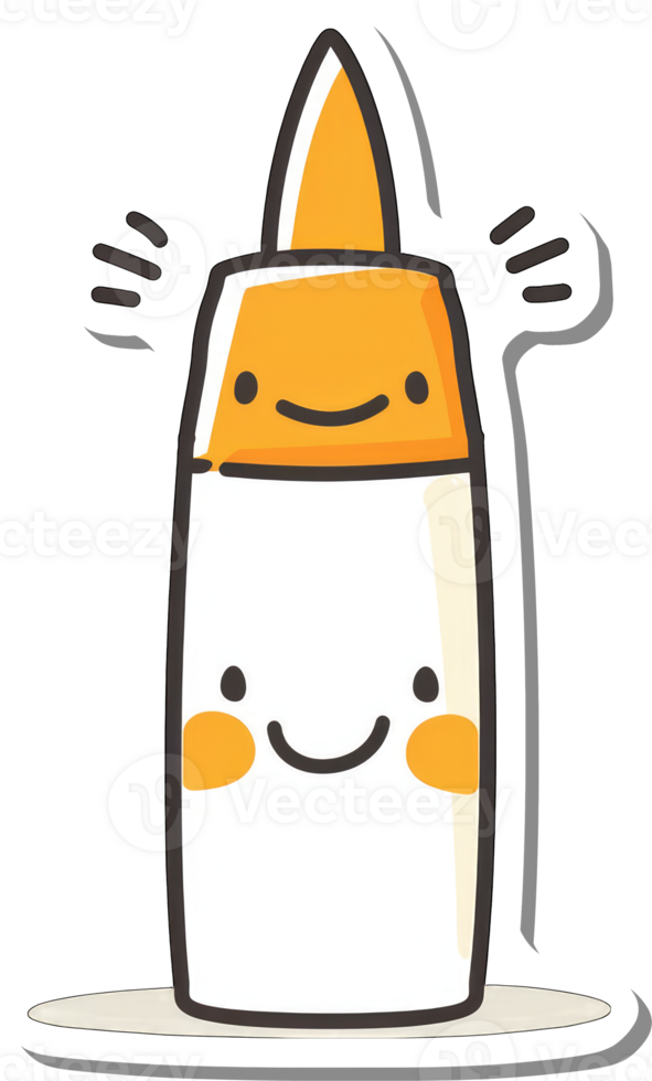 Adorable Cartoon Glue Bottle With A Happy Face png