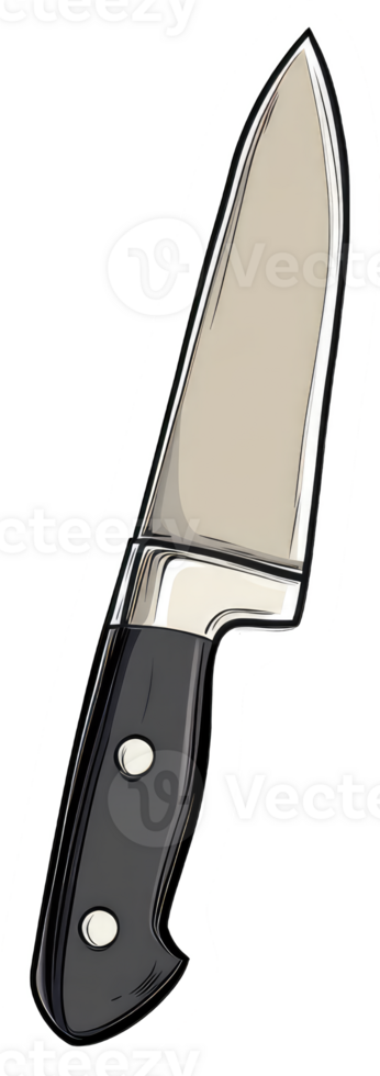 A Stylish Kitchen Knife Illustration Design png