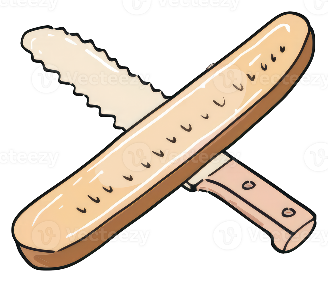Bread Loaf Sliced by a Sawtooth Knife png