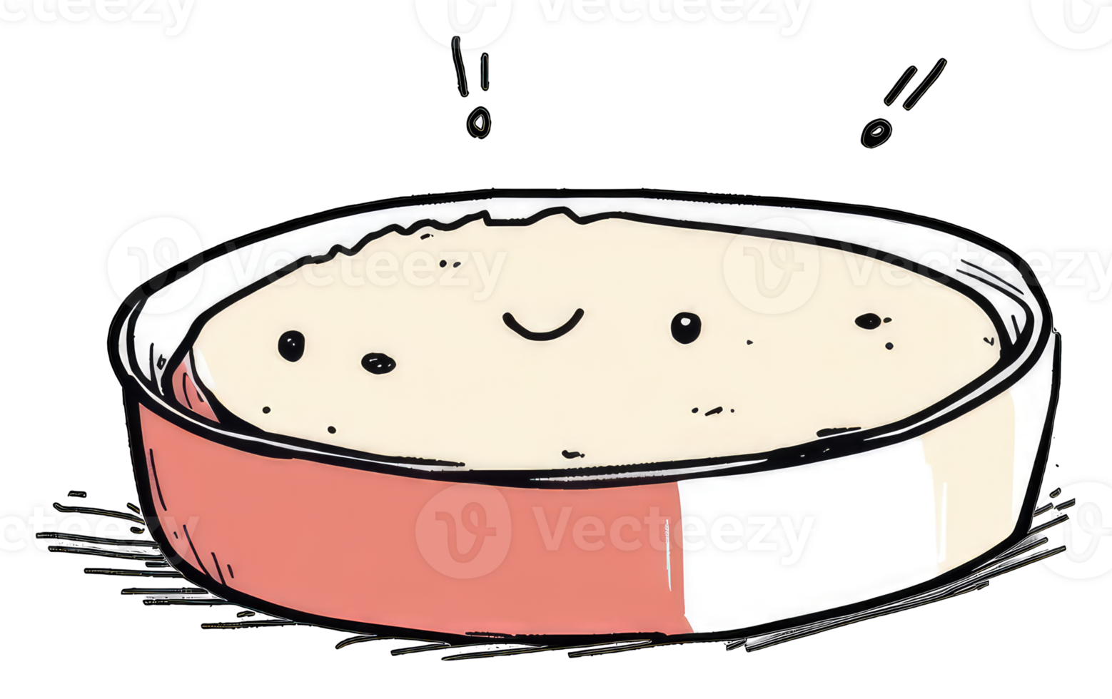 Happy Creamy Food In A Red Bowl png