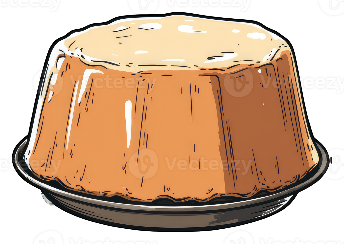 Delicious Baked Cake in a Round Dish png