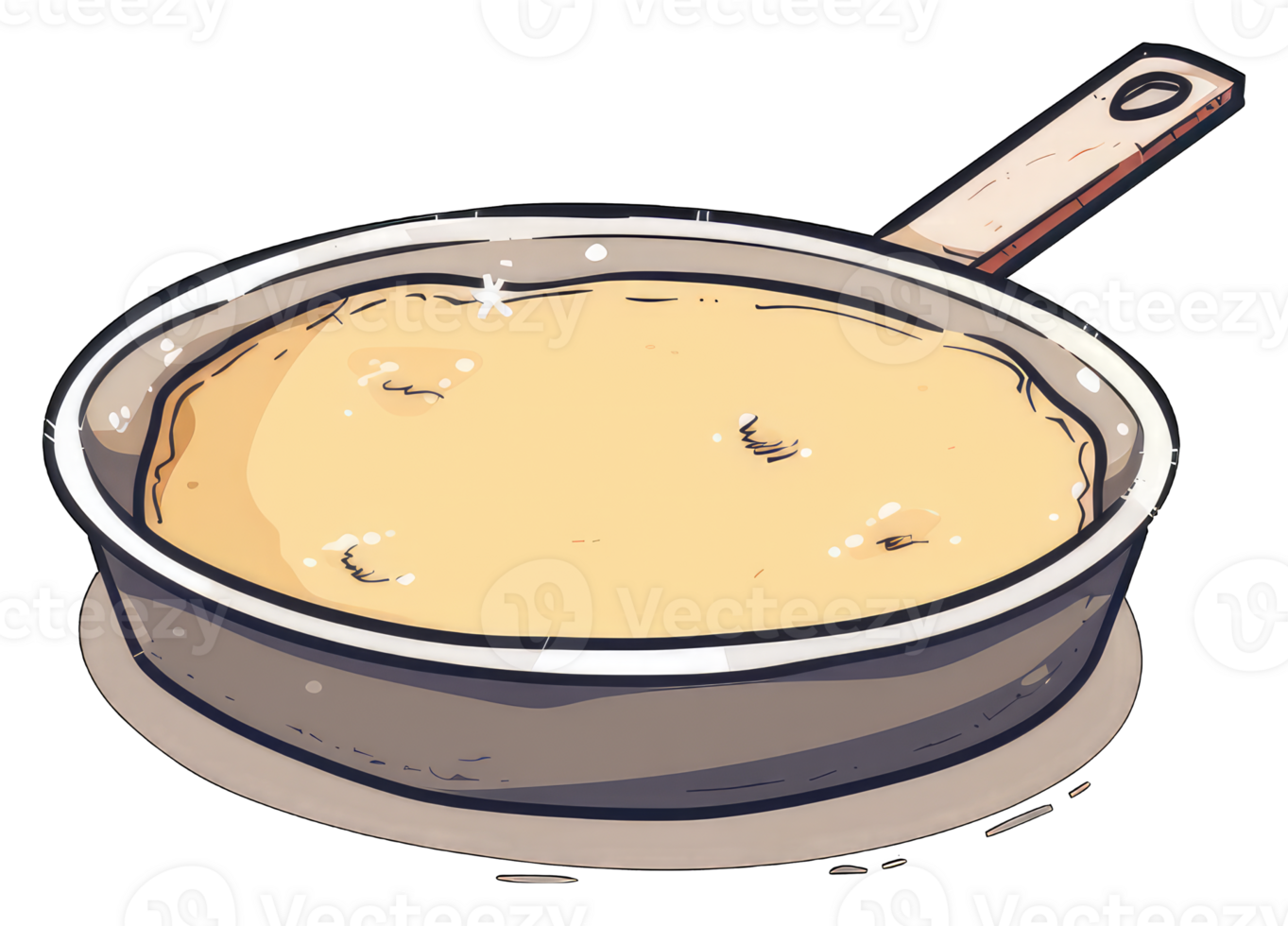 Creamy batter in a pan ready for cooking png
