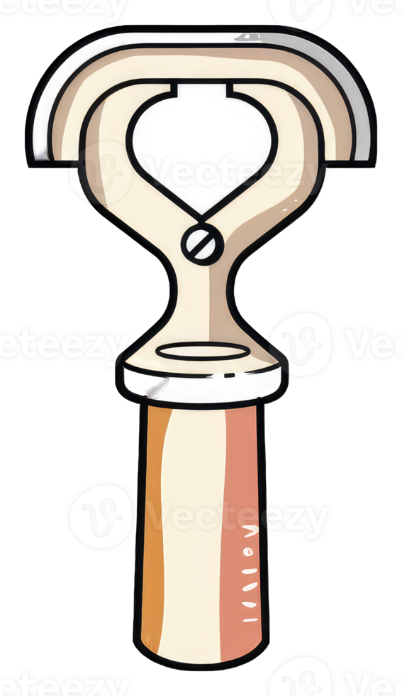 A stylized illustration of a vintage bottle opener png